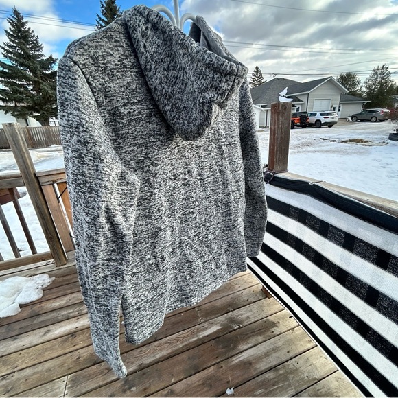 Grey Zip-Up Hoodie with Neon Accents - Picture 3 of 12